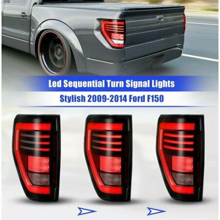 WINJET Led Sequential Tail Light - Glossy Black/Clear CTWJ-0706-GBC-SQ